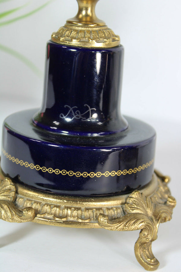 Vintage ACF sevres marked porcelain victorian scene candelabras candle holders