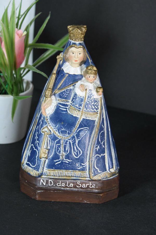 Vintage french notre dame de la sarte Ceramic figurine statue madonna