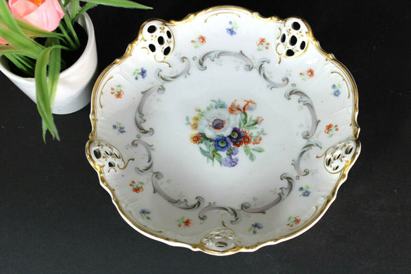 Vintage german bavaria porcelain plate tray floral marked