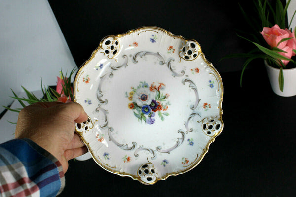 Vintage german bavaria porcelain plate tray floral marked