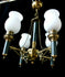Vintage French Chandelier Torch opaline shade chains Maison ARBUS 1960s