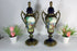 Vintage cobalt blue limoges Vases victorian scenes Bronze base