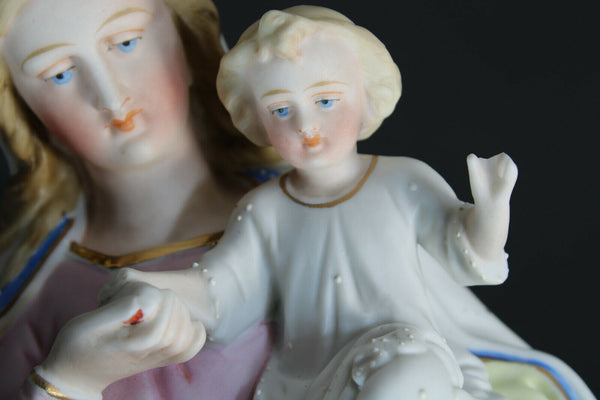 Magnificent large Antique vieux paris bisque porcelain madonna figurine statue