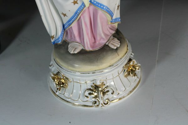 Magnificent large Antique vieux paris bisque porcelain madonna figurine statue