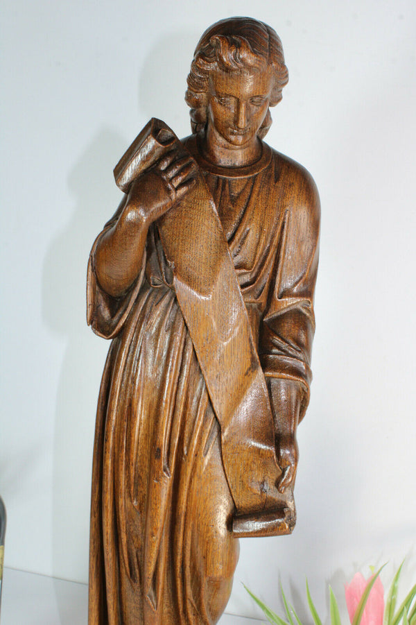 Antique wood carved archangel gabriel Statue religious