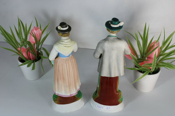 PAIR vieux andenne bisque porcelain Couple figurine hunter