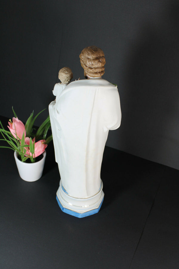 Antique bisque porcelain saint joseph Figurine statue religious