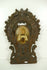 Antique German black forest wood carved plaque frame oil portrait painting rare