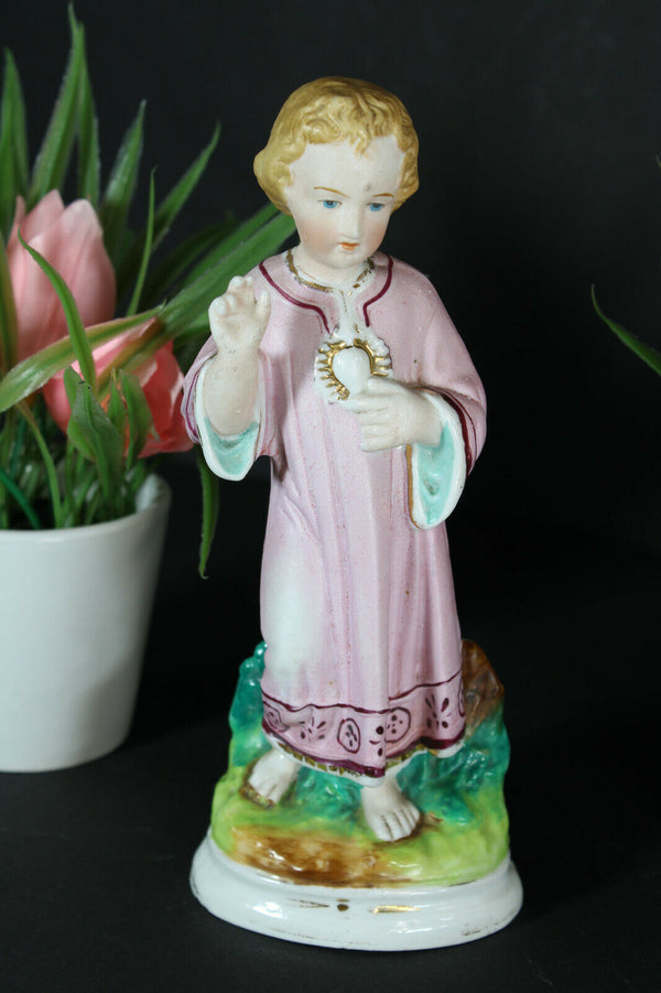 Antique vieux andenne porcelain bisque figurine statue young jesus