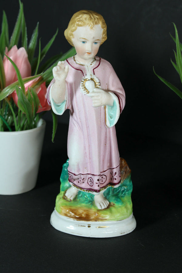 Antique vieux andenne porcelain bisque figurine statue young jesus