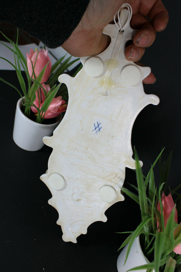 Large Vtg porcelain german holy water font rare religious