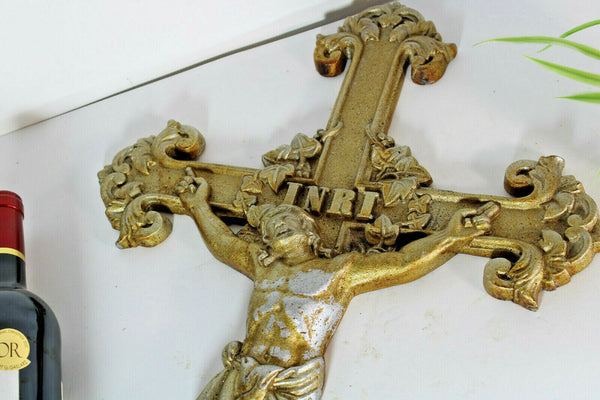 Antique cast iron Religious crucifix cross