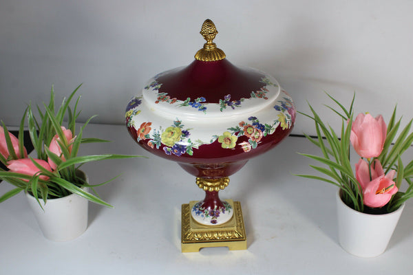 vintage porcelain centerpiece lidded bowl floral decor