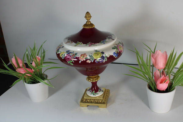 vintage porcelain centerpiece lidded bowl floral decor