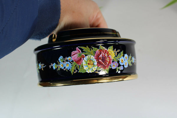 vintage greece porcelain floral ashtray 1970s hand paint