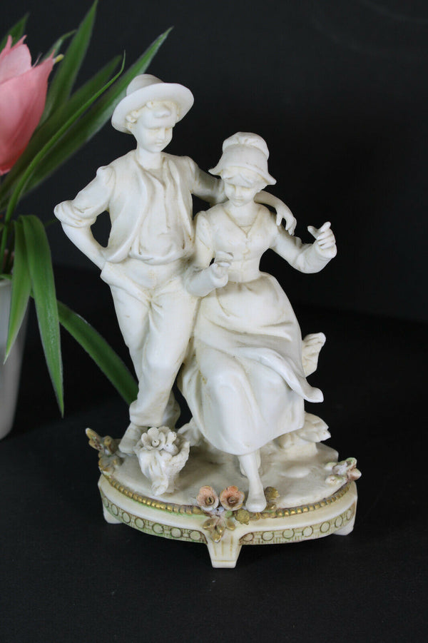 antique german muller schwarza porcelain romantic figurine statue