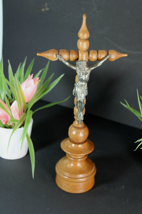 antique wood carved crucifix cross religious