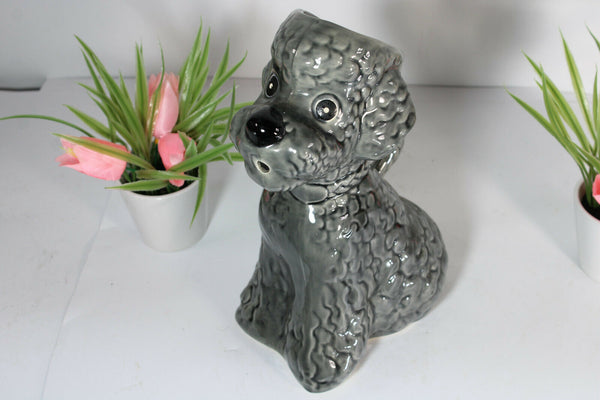 20th Century French barbotine Ceramic Poodle Pitcher 1950s