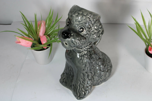 20th Century French barbotine Ceramic Poodle Pitcher 1950s