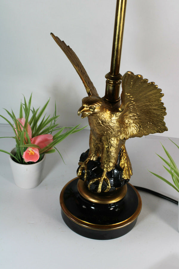 Hollywood regency MAISON DEKNUDT Bronze eagle table lamp 1970