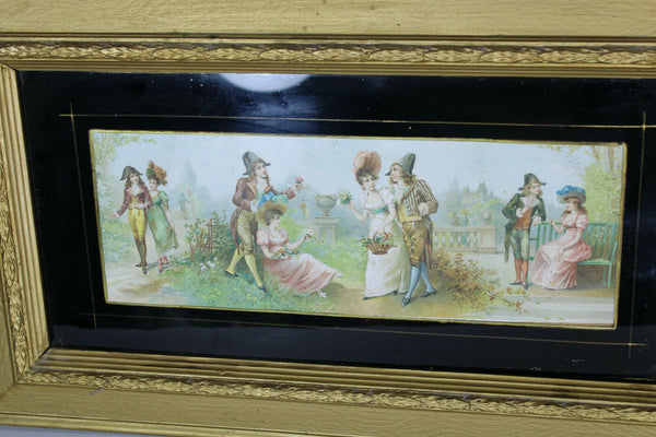 PAIR antique Victorian print paintings Framed 19thc