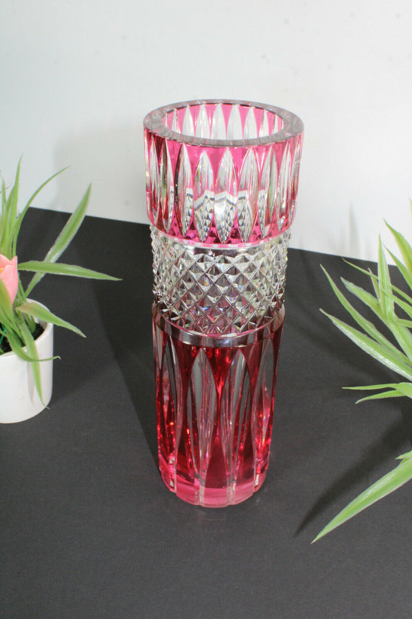 Val saint lambert crystal glass Vase Belgian marked