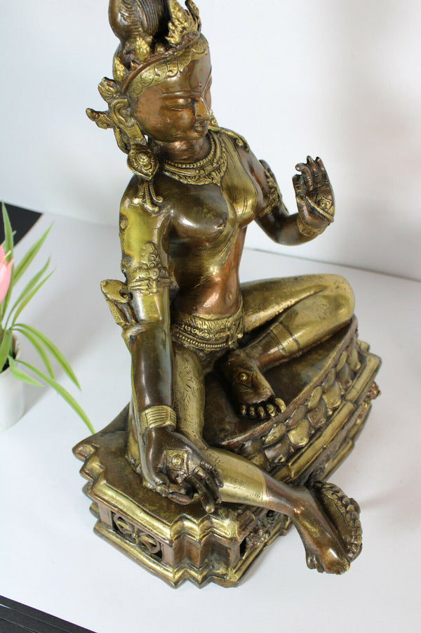 Vintage Tibetan Vajrasattva Buddha  Bronze statue