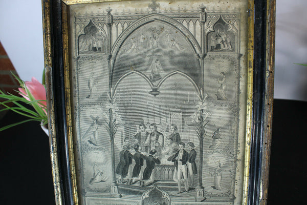 Antique  Religious litho wall plaque