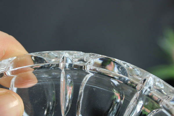 French crystal glass centerpiece bowl brass cherub putti figurial empire design