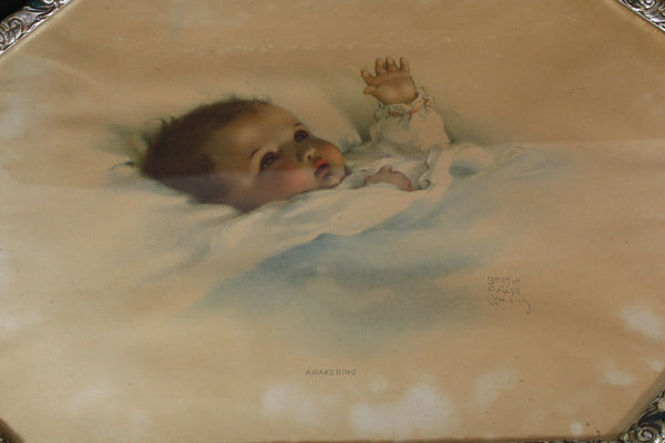 pair Original 1918 Bessie Pease Gutmann Prints baby signed