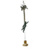 Antique French zamac angel putti cherub pendant lamp chandelier glass tulip