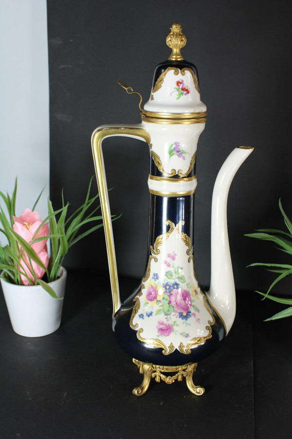 French limoges porcelain pitcher ewer Vase Floral decor
