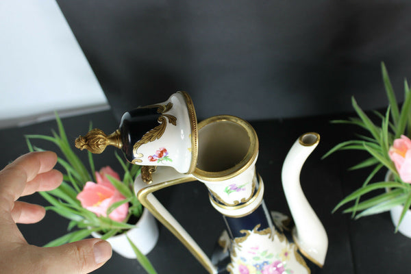 French limoges porcelain pitcher ewer Vase Floral decor