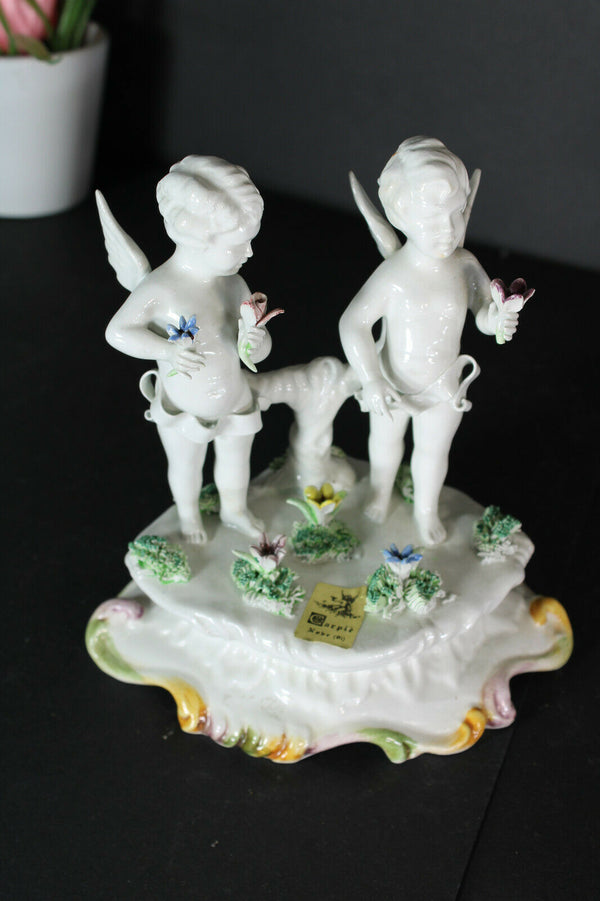 italian capodimonte carpie romantic statue porcelain