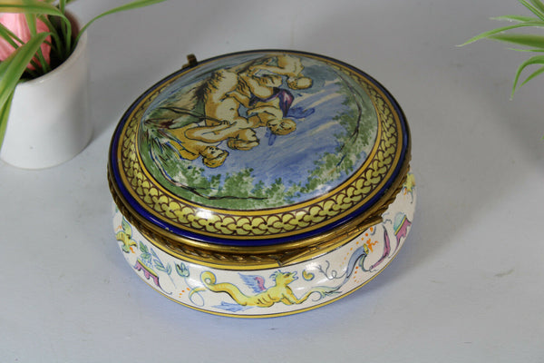 italian capodimonte porcelain mytholoigical Animals romantic box