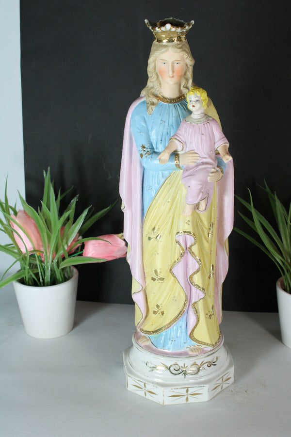 antique bisque porcelain madonna figurine statue