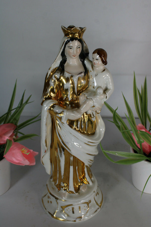 antique french vieux paris porcelain madonna figurine statue