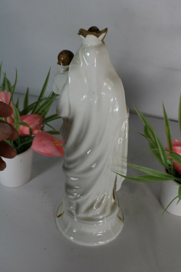 antique french vieux paris porcelain madonna figurine statue