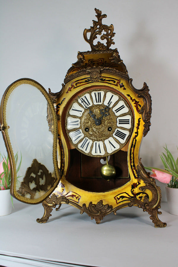 Vintage Boulle mantel clock caryatid head FHS movement