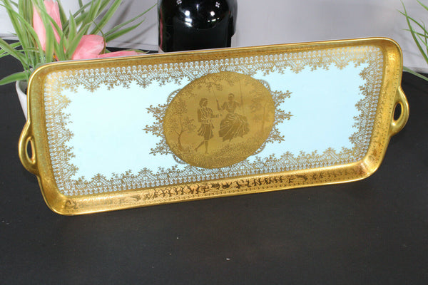 German karlsbad porcelain  cake chocolate presentation tray gold romantic decor