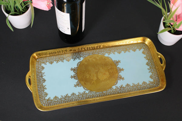 German karlsbad porcelain  cake chocolate presentation tray gold romantic decor