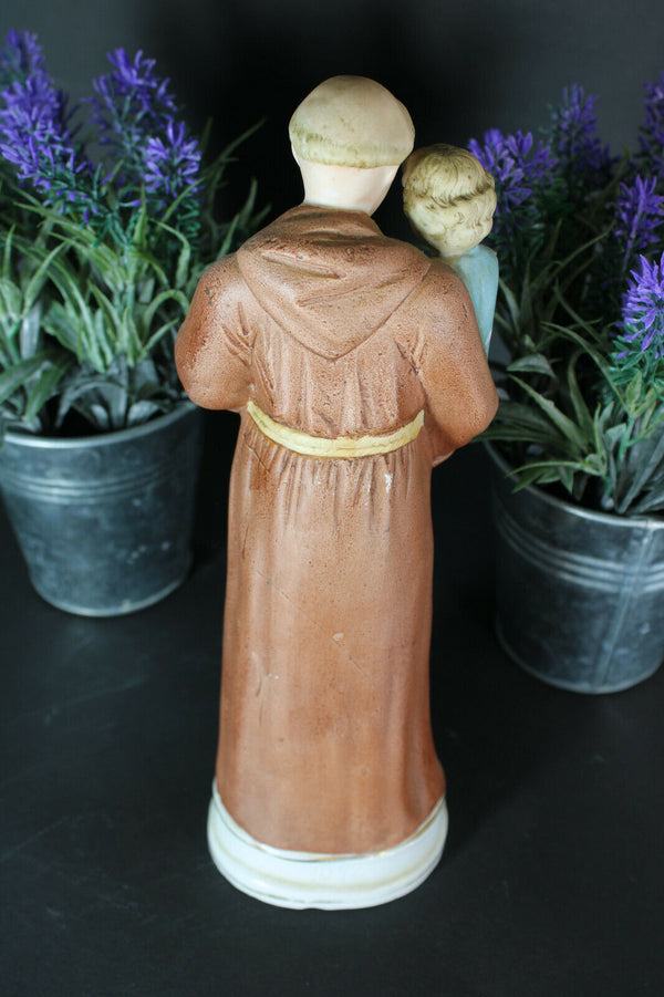 Antique porcelain bisque statue saint anthony