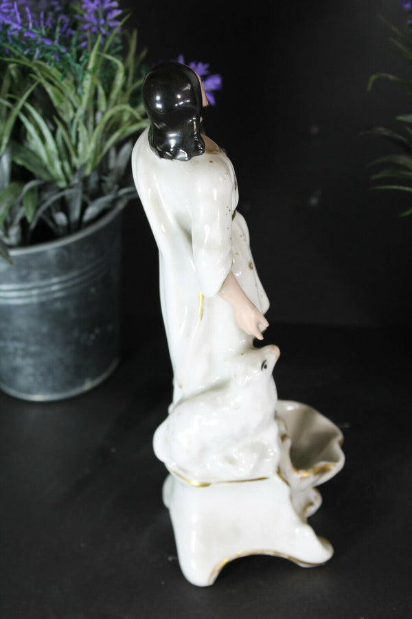 RAre vieux paris bisque porcelain saint john baptist figurine holy water font