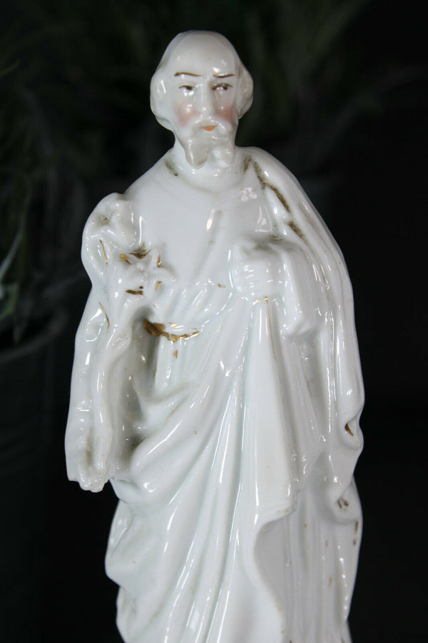Antique vieux paris porcelain saint joseph figurine statue