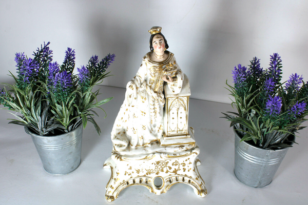 Antique french vieux paris porcelain pique fleur statue figurine