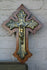 Wood carved brass crucifix Religious