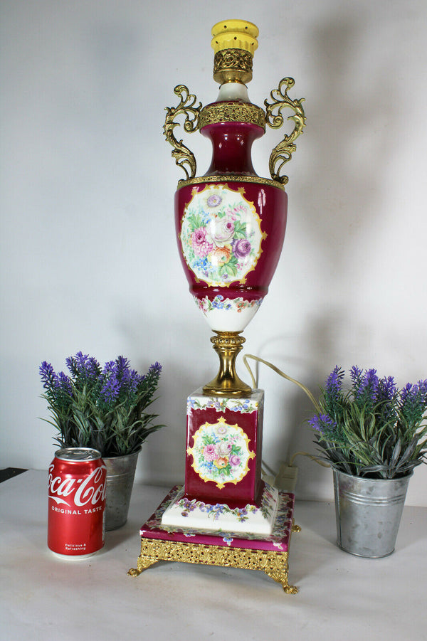LARGE italian porcelain marked table lamp