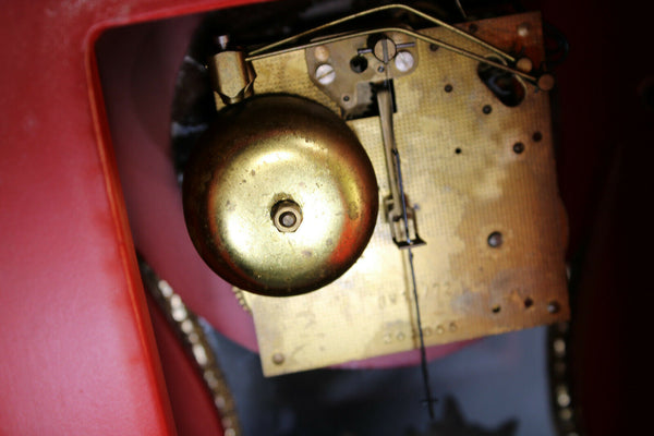 Vintage german Walt Boulle design Mantel clock brass caryatid
