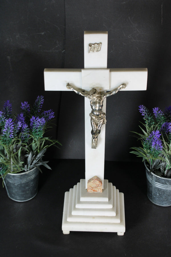 Antique marble crucifix cross religious