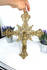 Antique brass crucifix christ religious